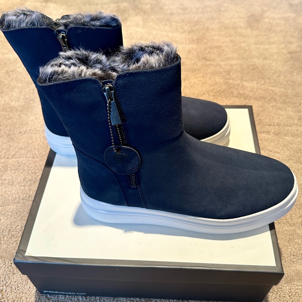 J Slides Navy Blue Suede Tristan Boots/Booties - Size 8.5 - Nwt